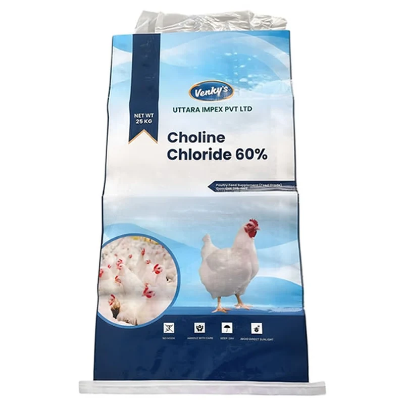 Custom printed animal feed bags produced by UnisunPack for export customers