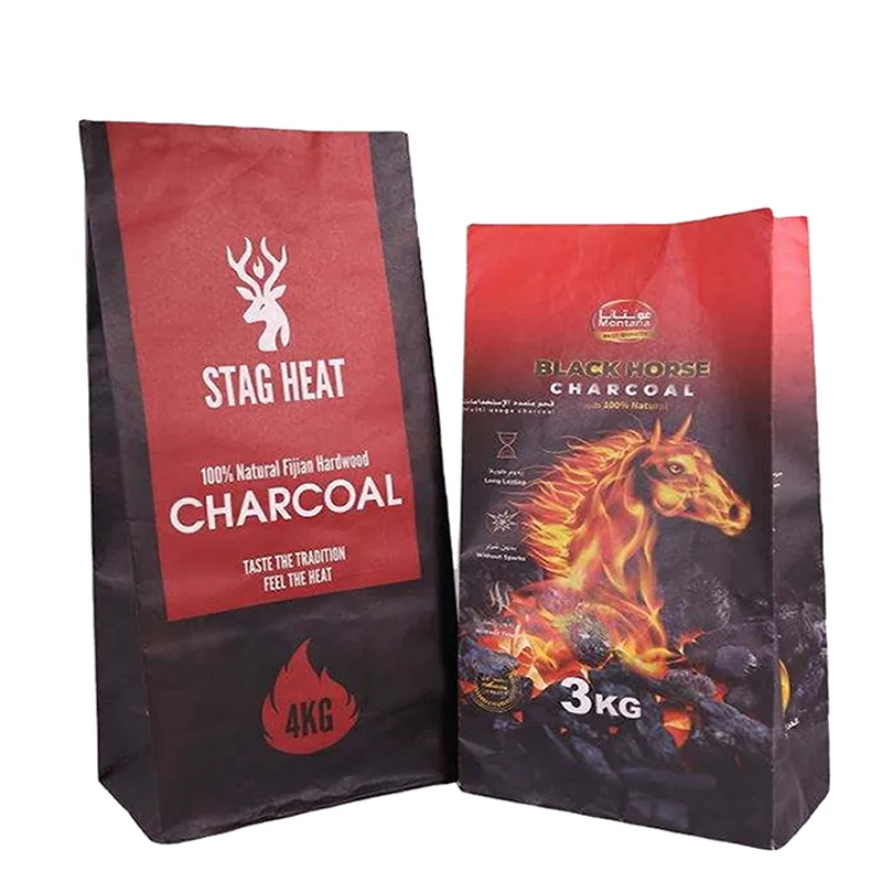 Custom printed charcoal bags produced by UnisunPack for export customers