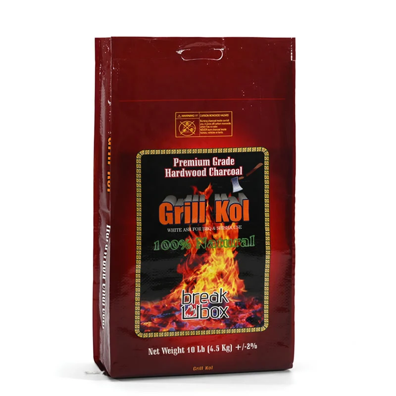 Custom printed charcoal bags produced by UnisunPack for export customers