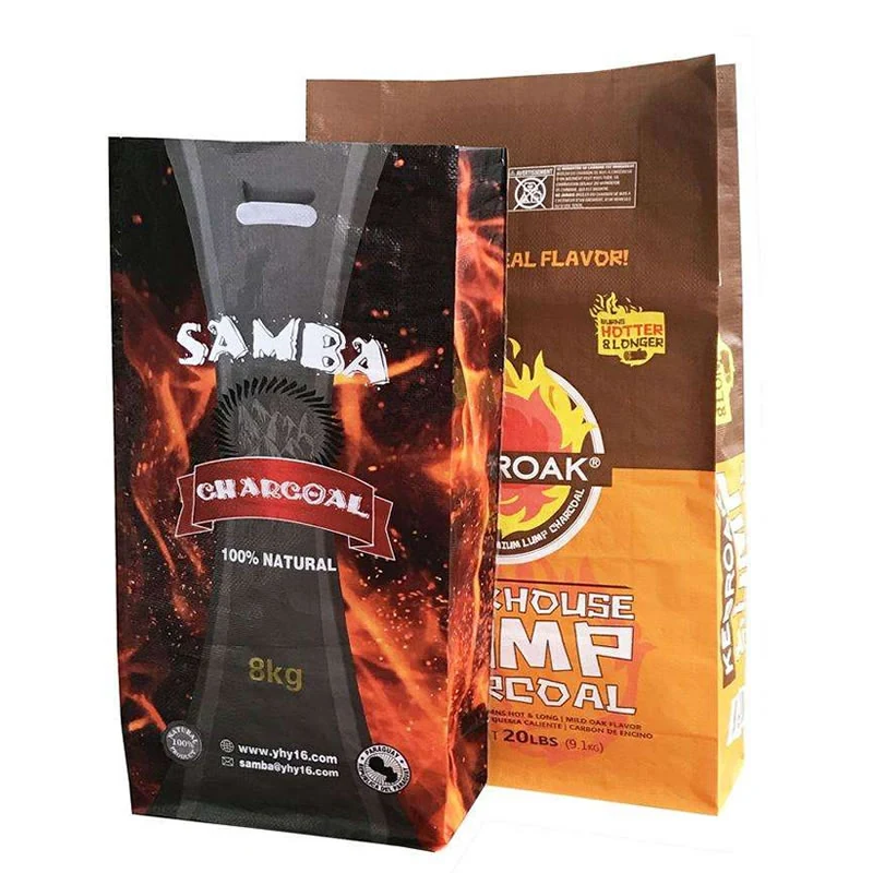 Custom printed charcoal bags produced by UnisunPack for export customers