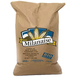 25kg multiwall kraft paper bag for flour with wheat logo print