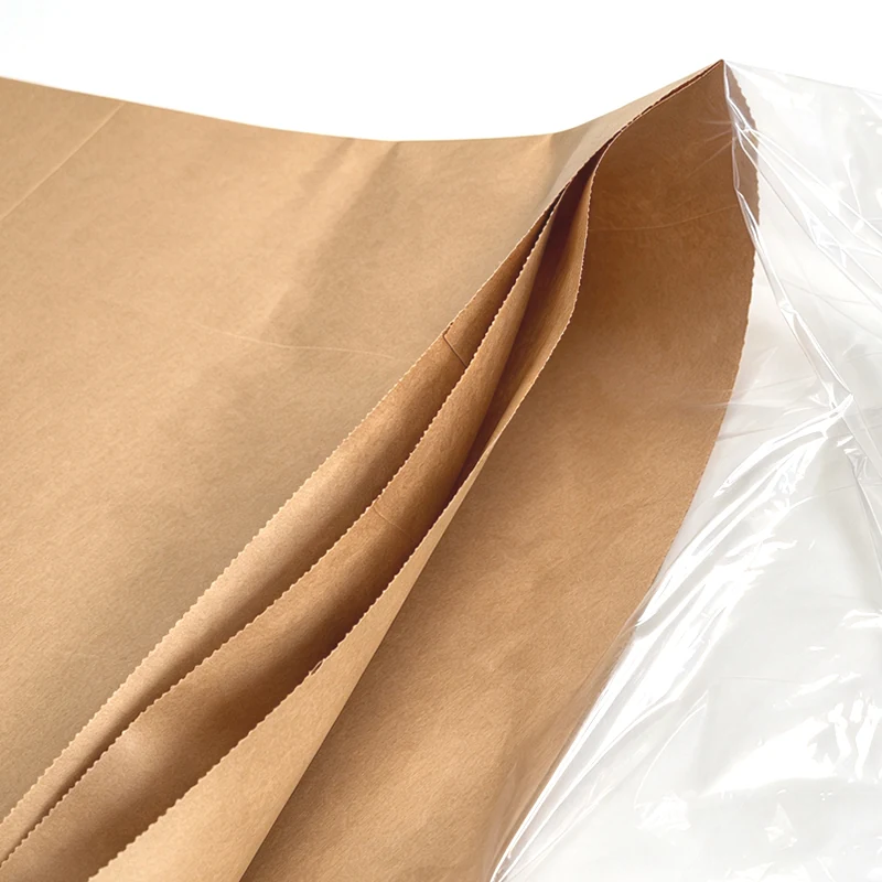 3-ply kraft paper sack cross section showing PE film barrier liner
