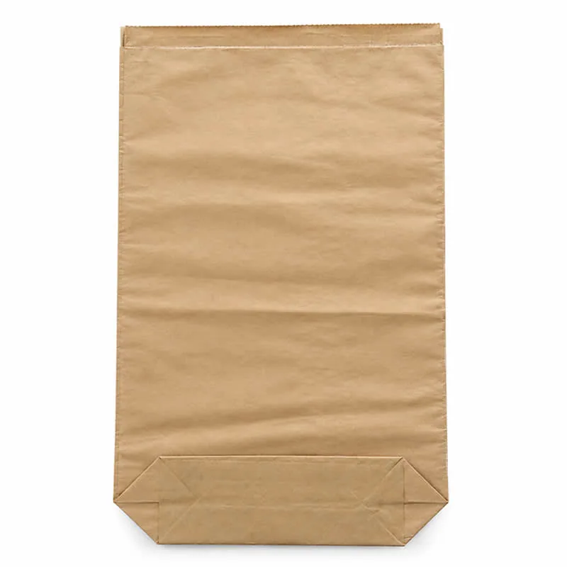 Plain multi-wall kraft paper sack with pasted block bottom
