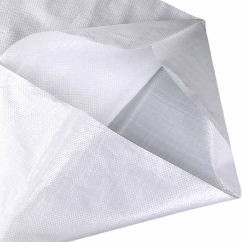 Close-up of the valve top construction on a PP woven bag